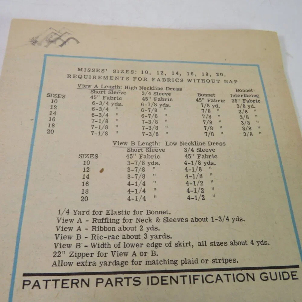 Printed Pattern 4641 Sewing Pattern size 14 Prairie Dress & Bonnet Hat